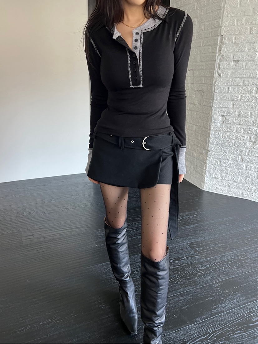 SOLAR東大門㊣實拍女裝新款推薦25秋冬職業人氣裙褲羊毛系帶SOLAR裙褲