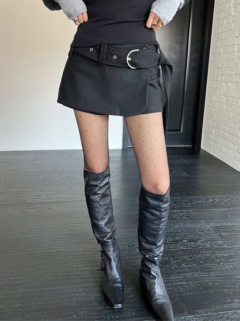 SOLAR東大門㊣實拍女裝新款推薦25秋冬職業人氣裙褲羊毛系帶SOLAR裙褲