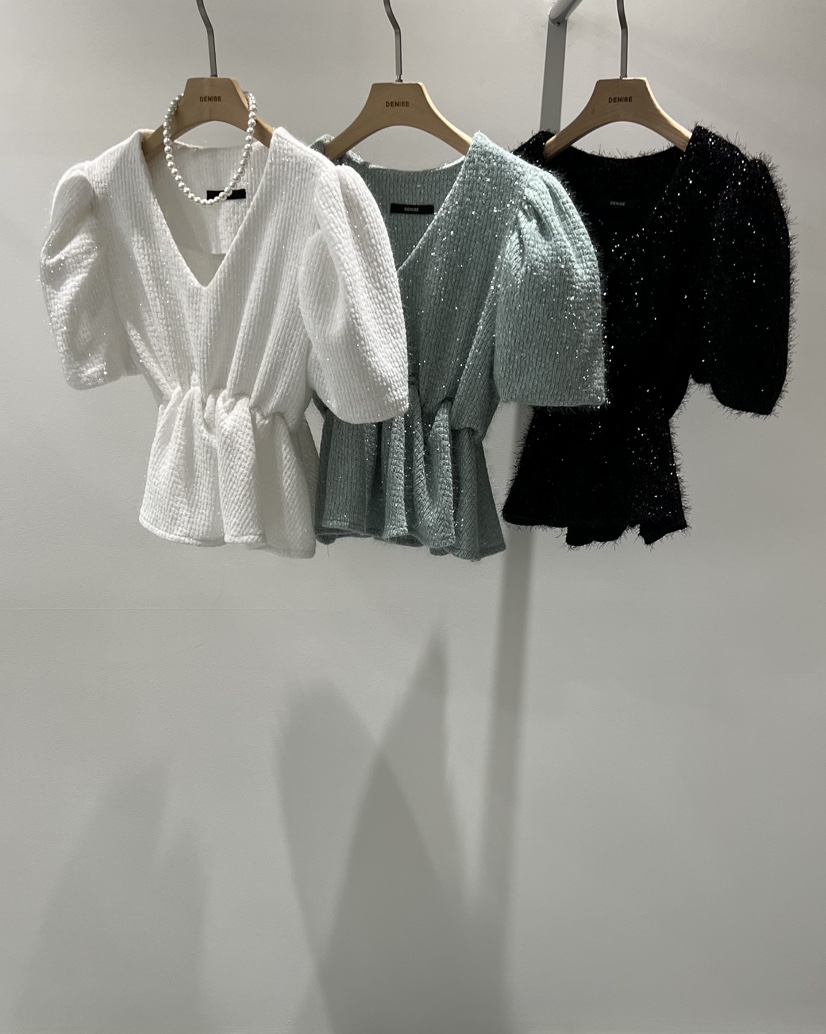 DENISE韓國代購㊣女士新款時尚熱賣25秋冬人氣襯衫蕾絲衫V領DENISE襯衫/蕾絲衫