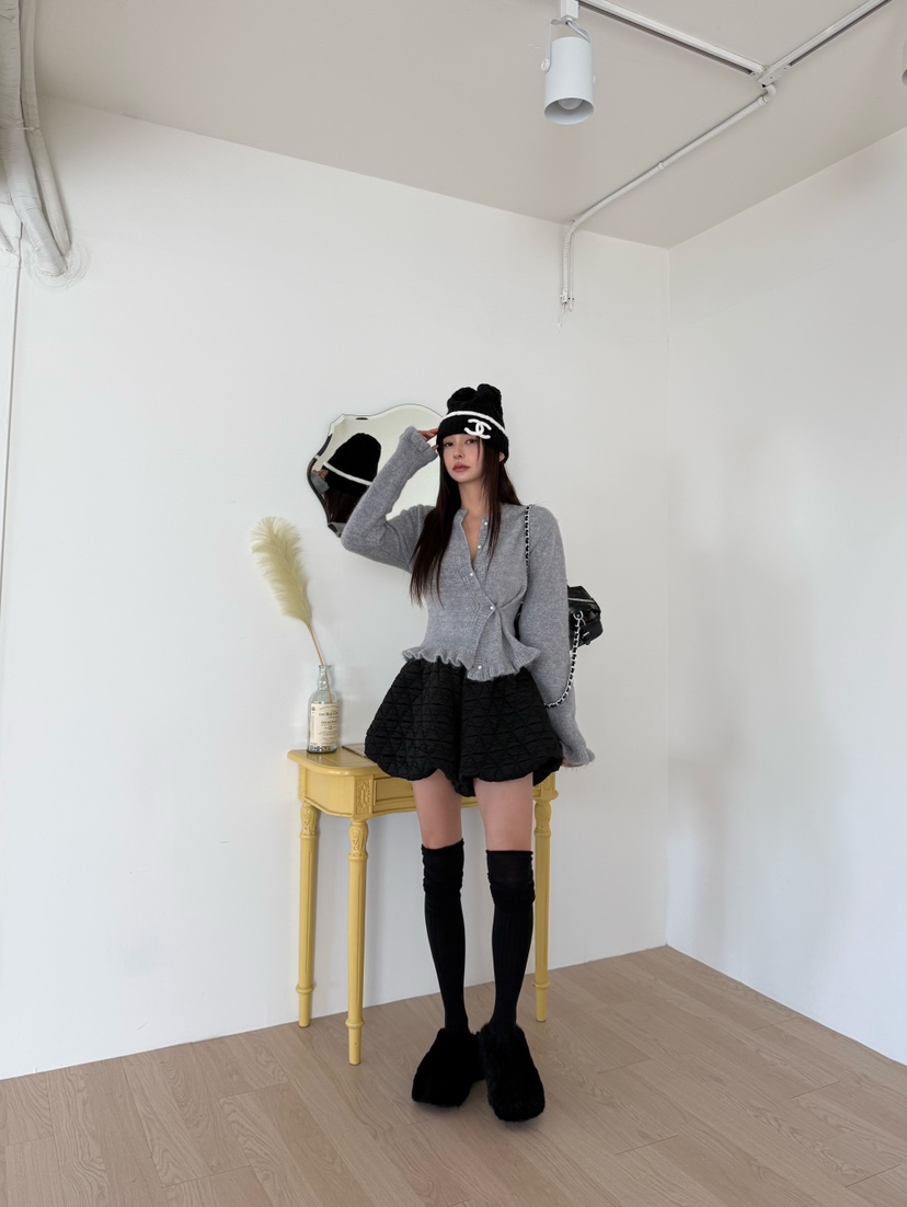 DENVER韓國直郵㊣女裝新款時尚職業人氣休閑熱賣針織衫安哥拉DENVER針織衫圖色1