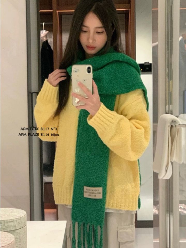 N3韓國代購㊣女裝新款時尚熱賣休閑人氣職業25秋冬圍巾披肩N3圍巾/披肩