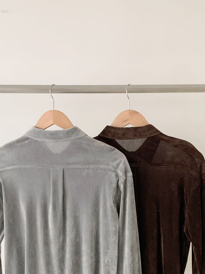 BINUS東大門㊣實拍女裝新品時尚職業人氣休閑襯衫蕾絲衫天鵝絨BINUS襯衫/蕾絲衫