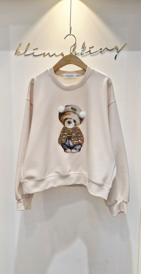 RICO東大門㊣實拍女裝新款25秋冬熱賣休閑職業時尚衛衣小熊bling bling/RICO衛衣圖色2