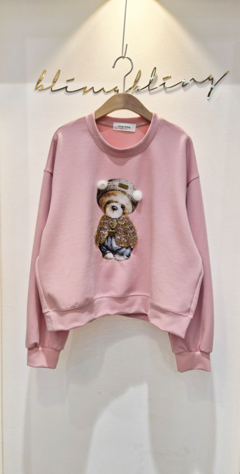 RICO東大門㊣實拍女裝新款25秋冬熱賣休閑職業時尚衛衣小熊bling bling/RICO衛衣圖色3