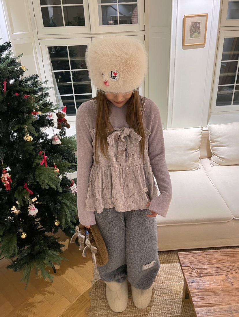 BOUTIQUE-L韓國代購㊣女裝新品25秋冬長袖T恤天鵝絨假兩件BOUTIQUE-L長袖T恤