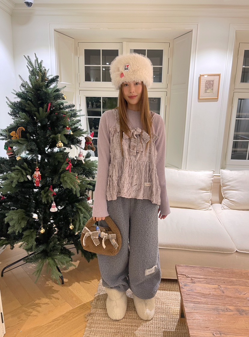 BOUTIQUE-L韓國代購㊣女裝新品25秋冬長袖T恤天鵝絨假兩件BOUTIQUE-L長袖T恤