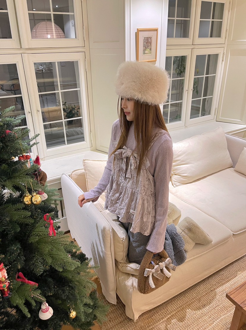 BOUTIQUE-L韓國代購㊣女裝新品25秋冬長袖T恤天鵝絨假兩件BOUTIQUE-L長袖T恤