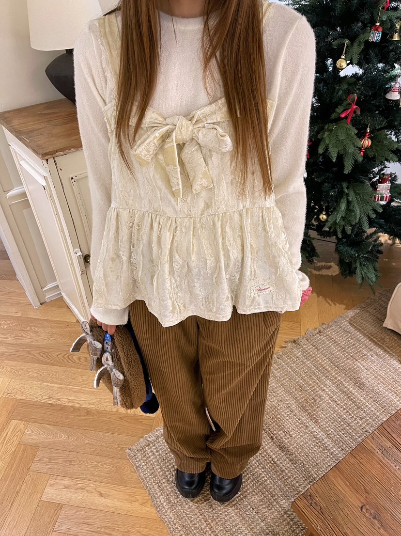 BOUTIQUE-L韓國代購㊣女裝新品25秋冬長袖T恤天鵝絨假兩件BOUTIQUE-L長袖T恤