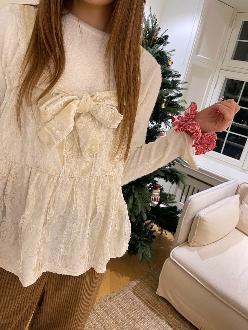 BOUTIQUE-L韓國代購㊣女裝新品25秋冬長袖T恤天鵝絨假兩件BOUTIQUE-L長袖T恤