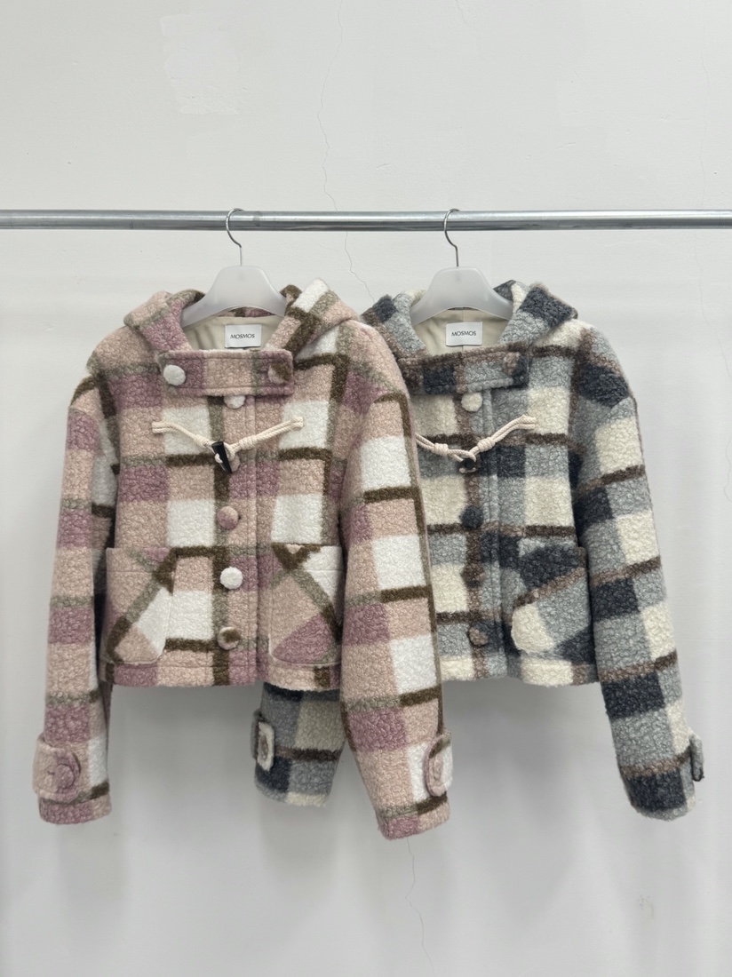 MOSMOS韓國代購㊣女士新款熱賣推薦25秋冬人氣時尚短款大衣MOSMOS短款大衣