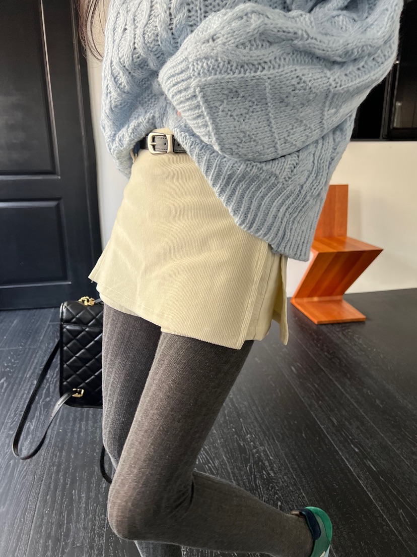 SOLAR韓國直郵㊣女士新品熱賣休閑時尚職業推薦25秋冬裙褲燈芯絨SOLAR裙褲