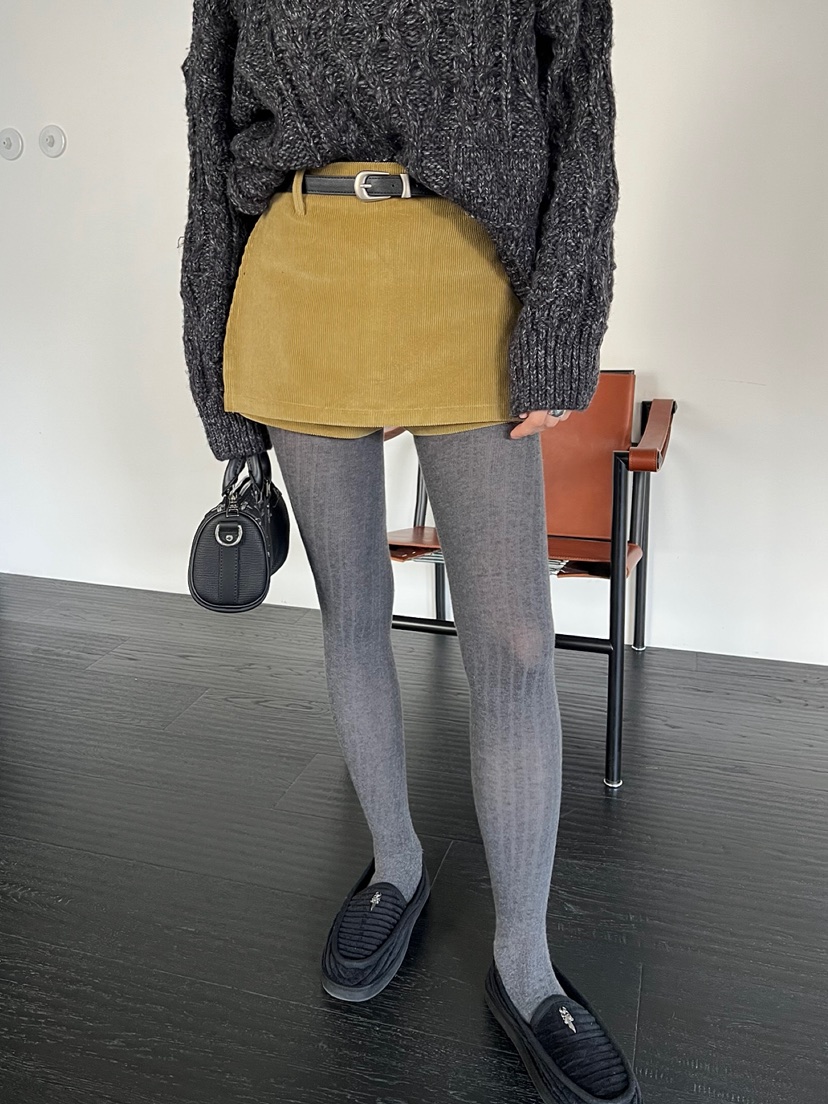 SOLAR韓國直郵㊣女士新品熱賣休閑時尚職業推薦25秋冬裙褲燈芯絨SOLAR裙褲