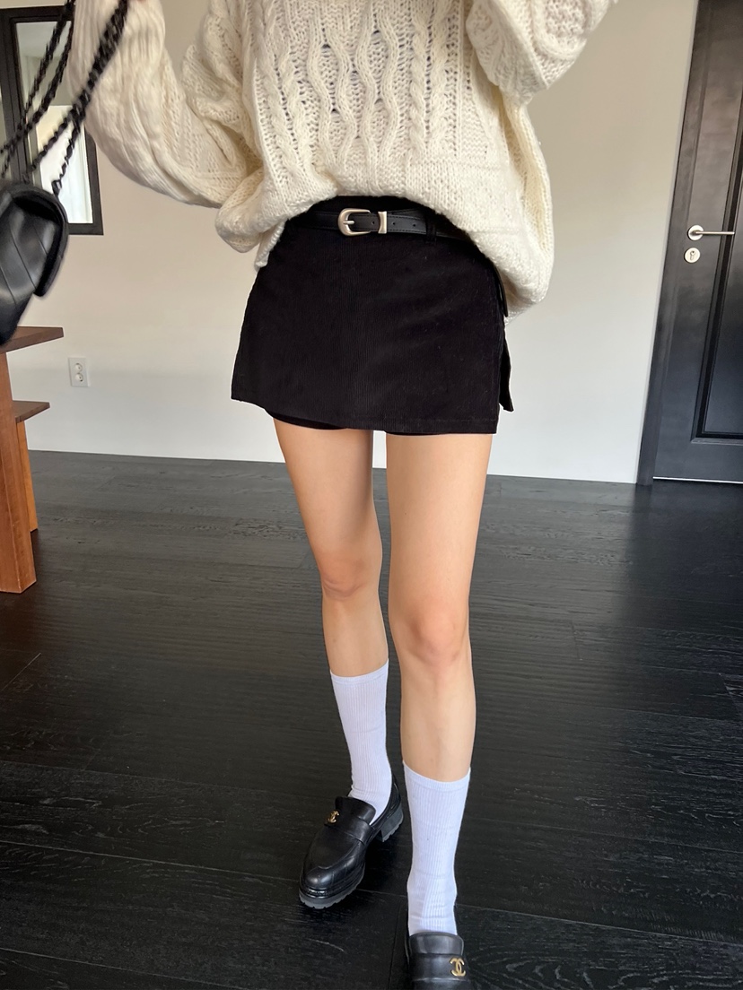 SOLAR韓國直郵㊣女士新品熱賣休閑時尚職業推薦25秋冬裙褲燈芯絨SOLAR裙褲