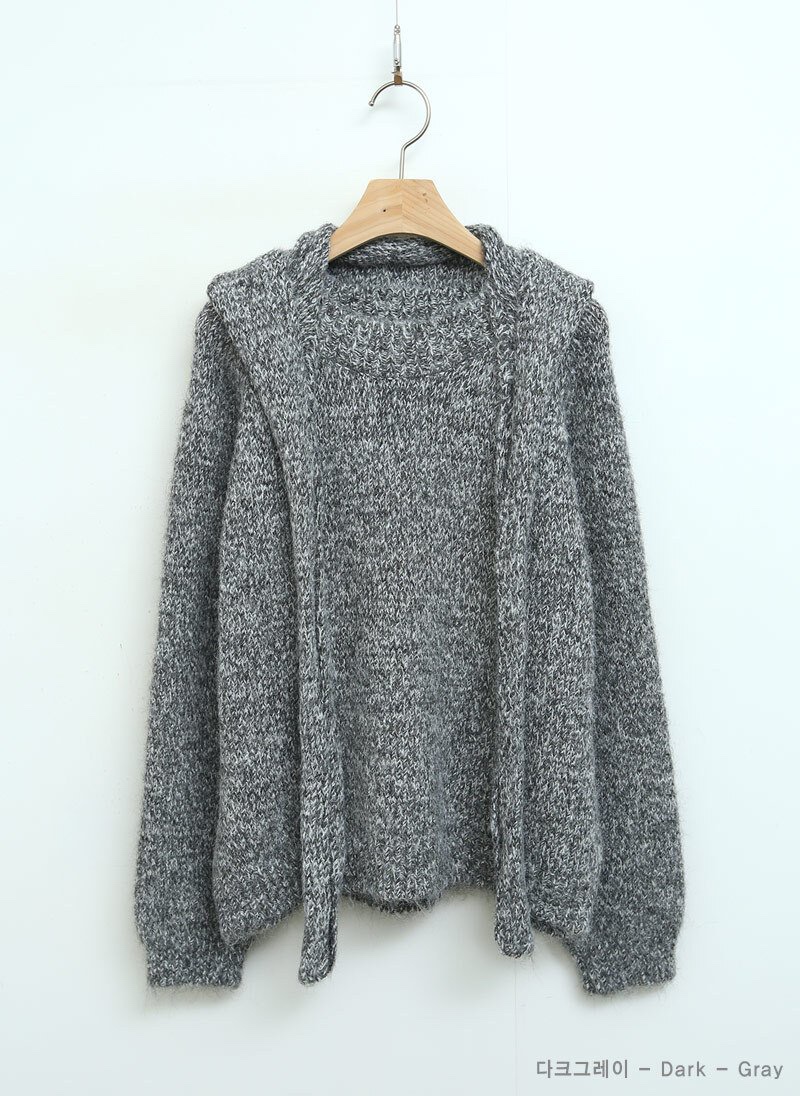 I BLLE東大門㊣直郵女士新款休閑人氣時尚職業針織衫披肩兜帽I BLLE針織衫圖色3