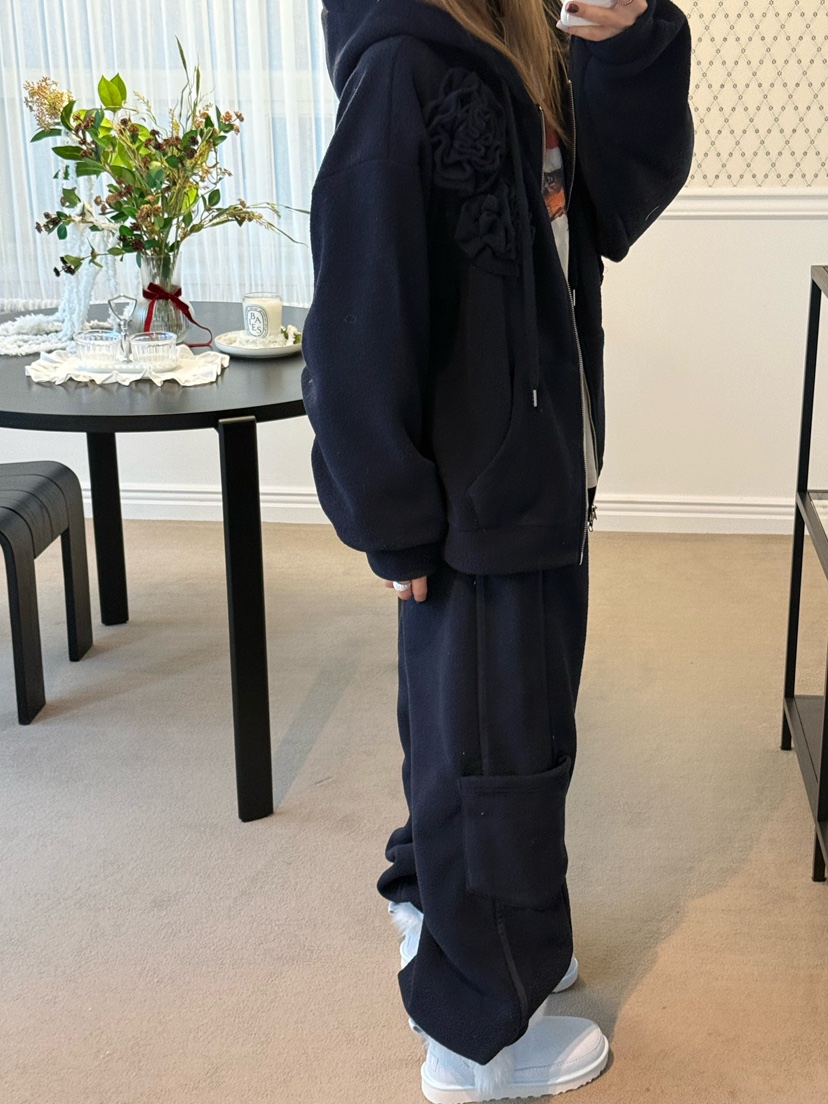 ZEROZERO韓國代購㊣女裝新品真品25秋冬夾克連帽拉鏈衫抓絨ZEROZERO夾克