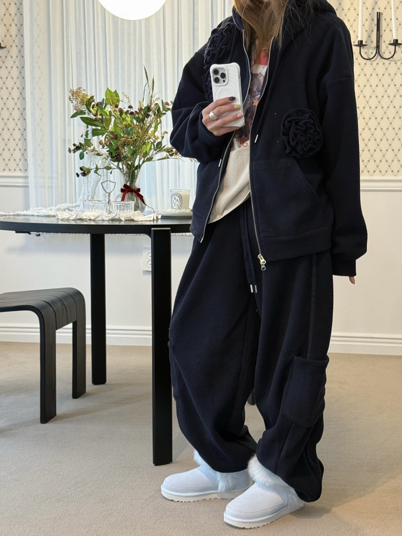 ZEROZERO韓國代購㊣女裝新品真品25秋冬夾克連帽拉鏈衫抓絨ZEROZERO夾克圖色2