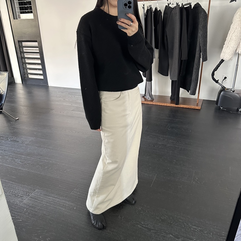 MOMENT韓國代購㊣女裝新品休閑職業人氣時尚真品熱賣25秋冬長裙MOMENT/RECOVER長裙