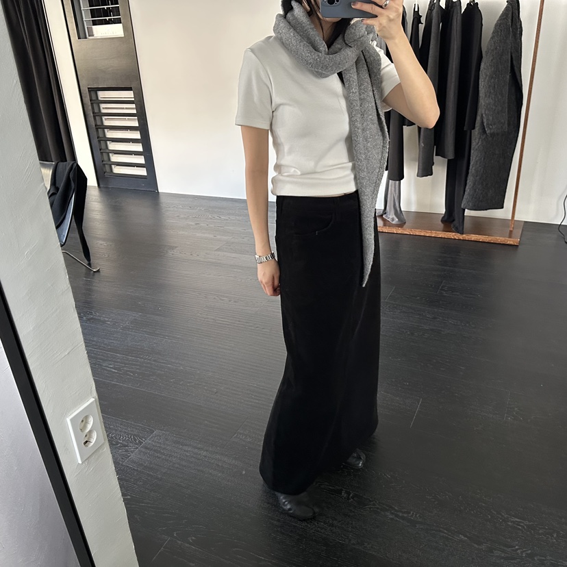 MOMENT韓國代購㊣女裝新品休閑職業人氣時尚真品熱賣25秋冬長裙MOMENT/RECOVER長裙