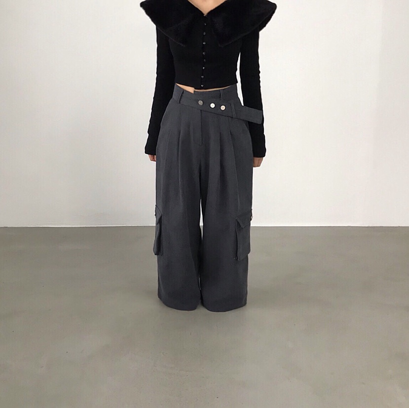 2TWO MOON韓國代購㊣女裝新款時尚人氣推薦熱賣25秋冬休閑褲2TWO MOON休閑褲圖色1