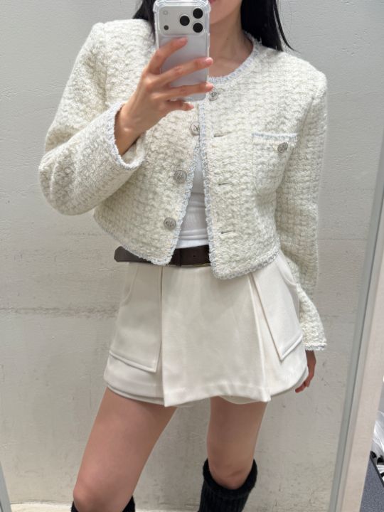 mars東大門㊣直郵女士新品休閑真品職業人氣時尚夾克粗花呢mars夾克