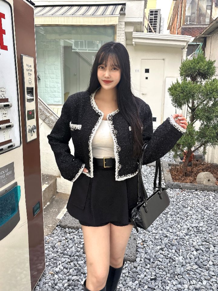 mars東大門㊣直郵女士新品休閑真品職業人氣時尚夾克粗花呢mars夾克