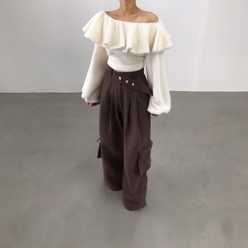 2TWO MOON韓國直郵㊣女士新款時尚人氣推薦職業衛衣短款露肩2TWO MOON衛衣