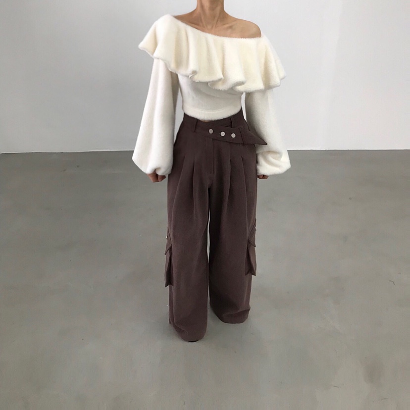 2TWO MOON韓國直郵㊣女士新款時尚人氣推薦職業衛衣短款露肩2TWO MOON衛衣