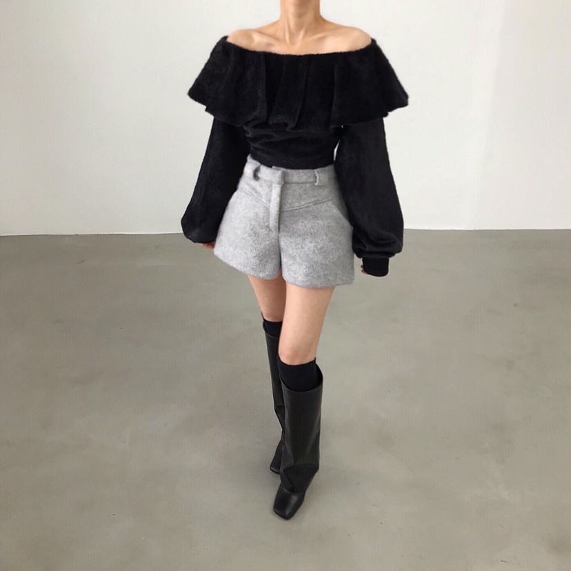 2TWO MOON韓國直郵㊣女士新款時尚人氣推薦職業衛衣短款露肩2TWO MOON衛衣