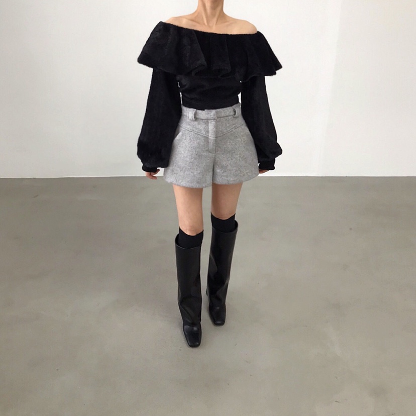 2TWO MOON韓國直郵㊣女士新款時尚人氣推薦職業衛衣短款露肩2TWO MOON衛衣