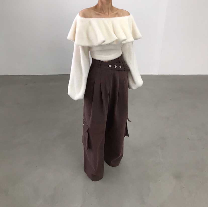 2TWO MOON韓國直郵㊣女士新款時尚人氣推薦職業衛衣短款露肩2TWO MOON衛衣