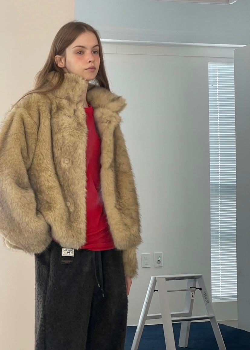 ANOTHER AVENUE韓國代購㊣女裝新款休閑時尚職業短款大衣狐貍ANOTHER AVENUE短款大衣