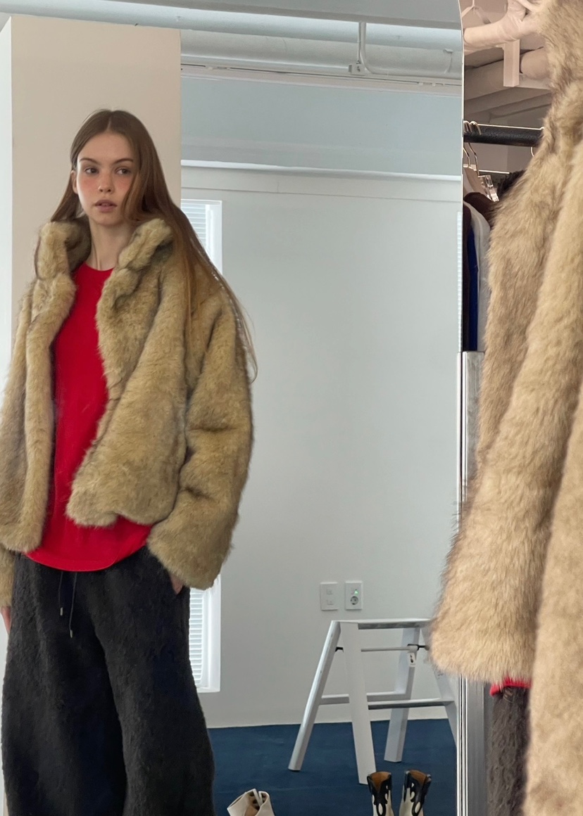 ANOTHER AVENUE韓國代購㊣女裝新款休閑時尚職業短款大衣狐貍ANOTHER AVENUE短款大衣