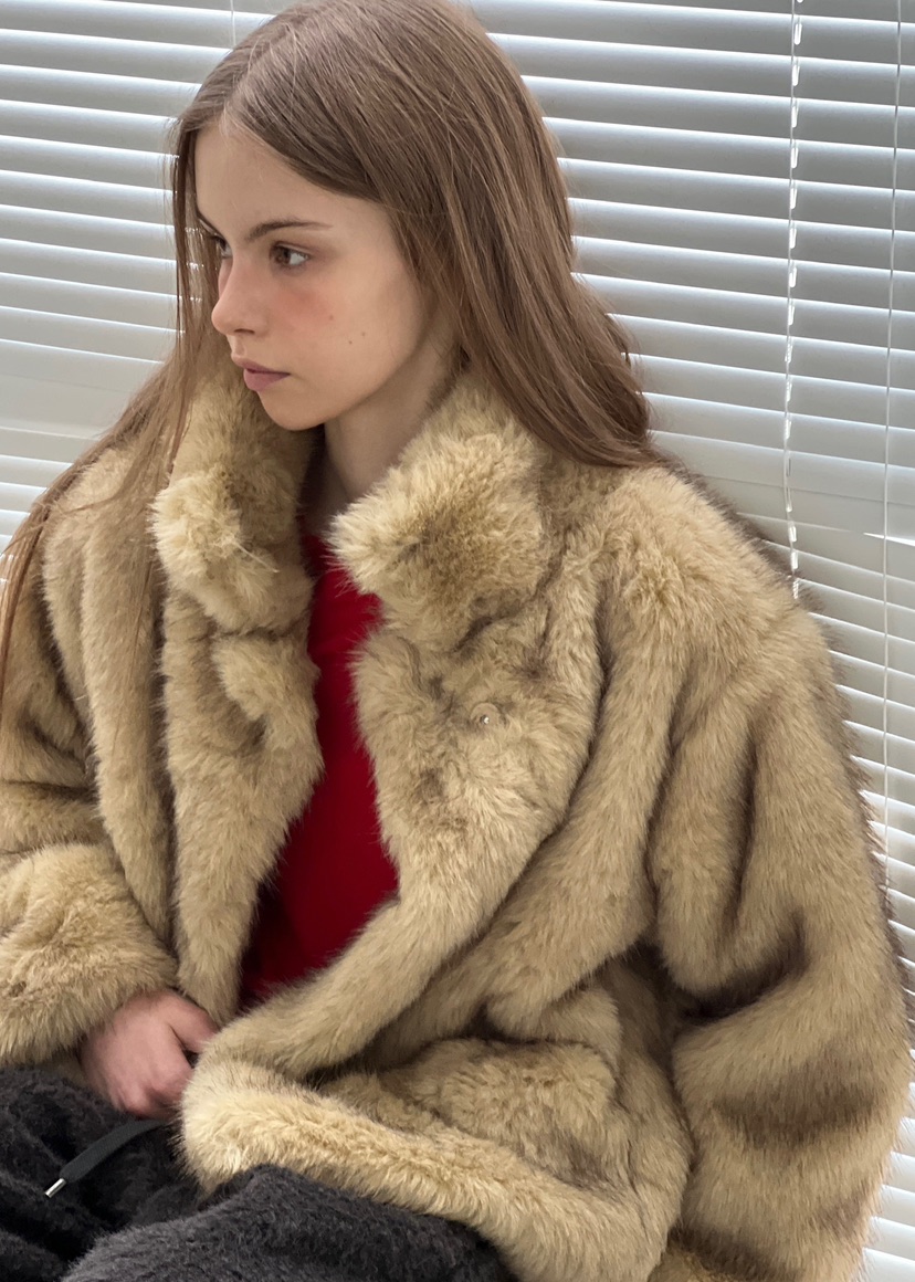 ANOTHER AVENUE韓國代購㊣女裝新款休閑時尚職業短款大衣狐貍ANOTHER AVENUE短款大衣