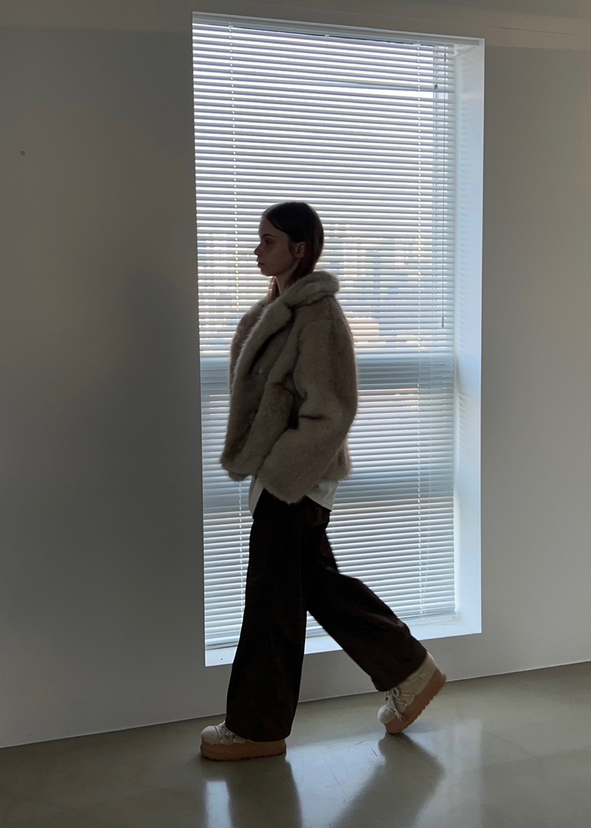 ANOTHER AVENUE韓國代購㊣女裝新款休閑時尚職業短款大衣狐貍ANOTHER AVENUE短款大衣