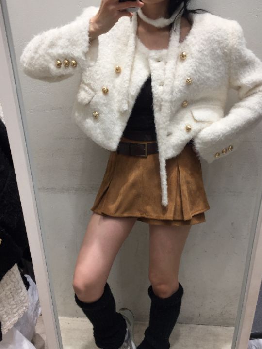 mars韓國直郵㊣女裝新款25秋冬真品時尚推薦熱賣夾克含脖帶mars夾克