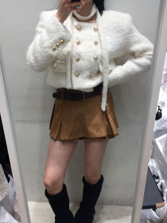 mars韓國直郵㊣女裝新款25秋冬真品時尚推薦熱賣夾克含脖帶mars夾克