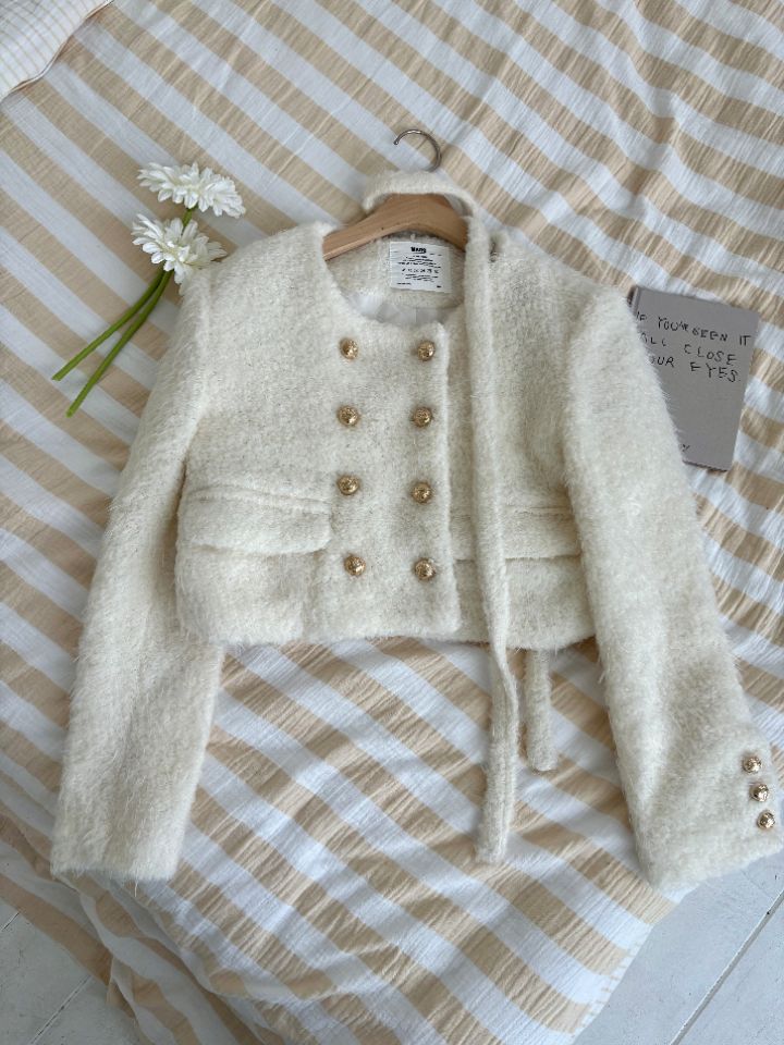 mars韓國直郵㊣女裝新款25秋冬真品時尚推薦熱賣夾克含脖帶mars夾克圖色1