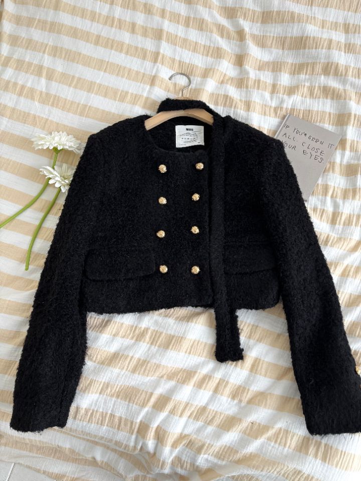 mars韓國直郵㊣女裝新款25秋冬真品時尚推薦熱賣夾克含脖帶mars夾克圖色3