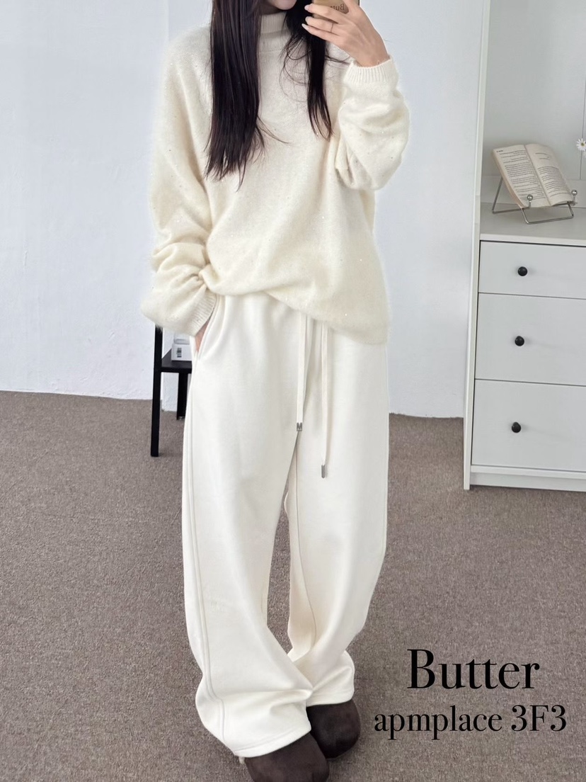 BUTTER-P東大門㊣實拍女士新款休閑人氣25秋冬休閑褲針織褲羊毛BUTTER-P休閑褲