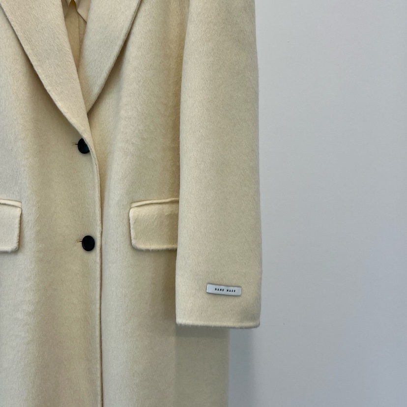 ANOTHER AVENUE韓國代購㊣女士新款休閑中長款大衣羊駝毛混紡ANOTHER AVENUE中長款大衣