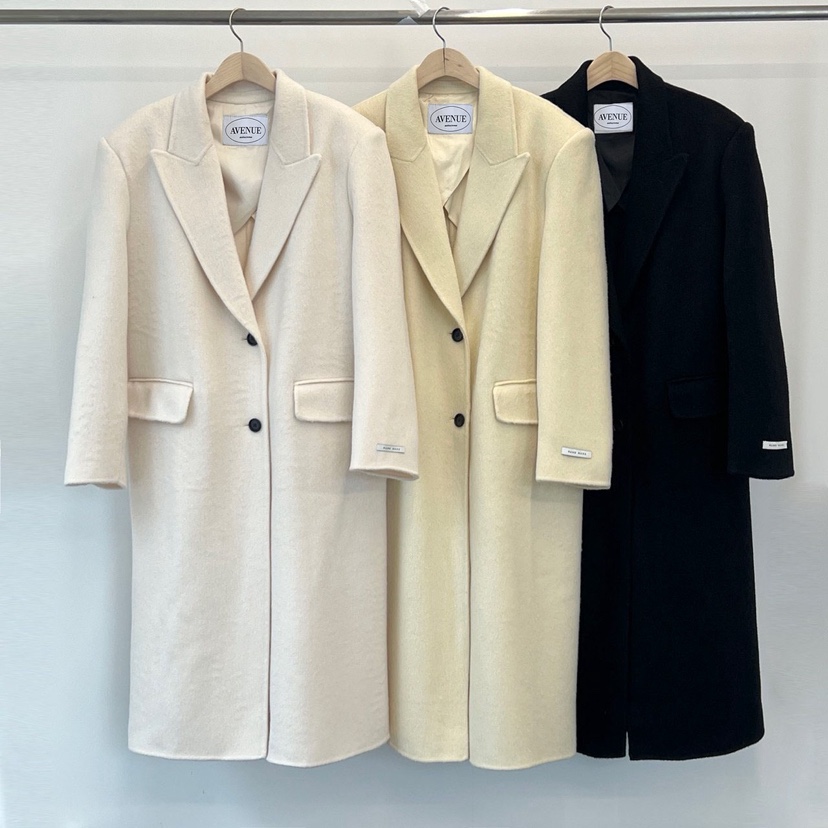 ANOTHER AVENUE韓國代購㊣女士新款休閑中長款大衣羊駝毛混紡ANOTHER AVENUE中長款大衣