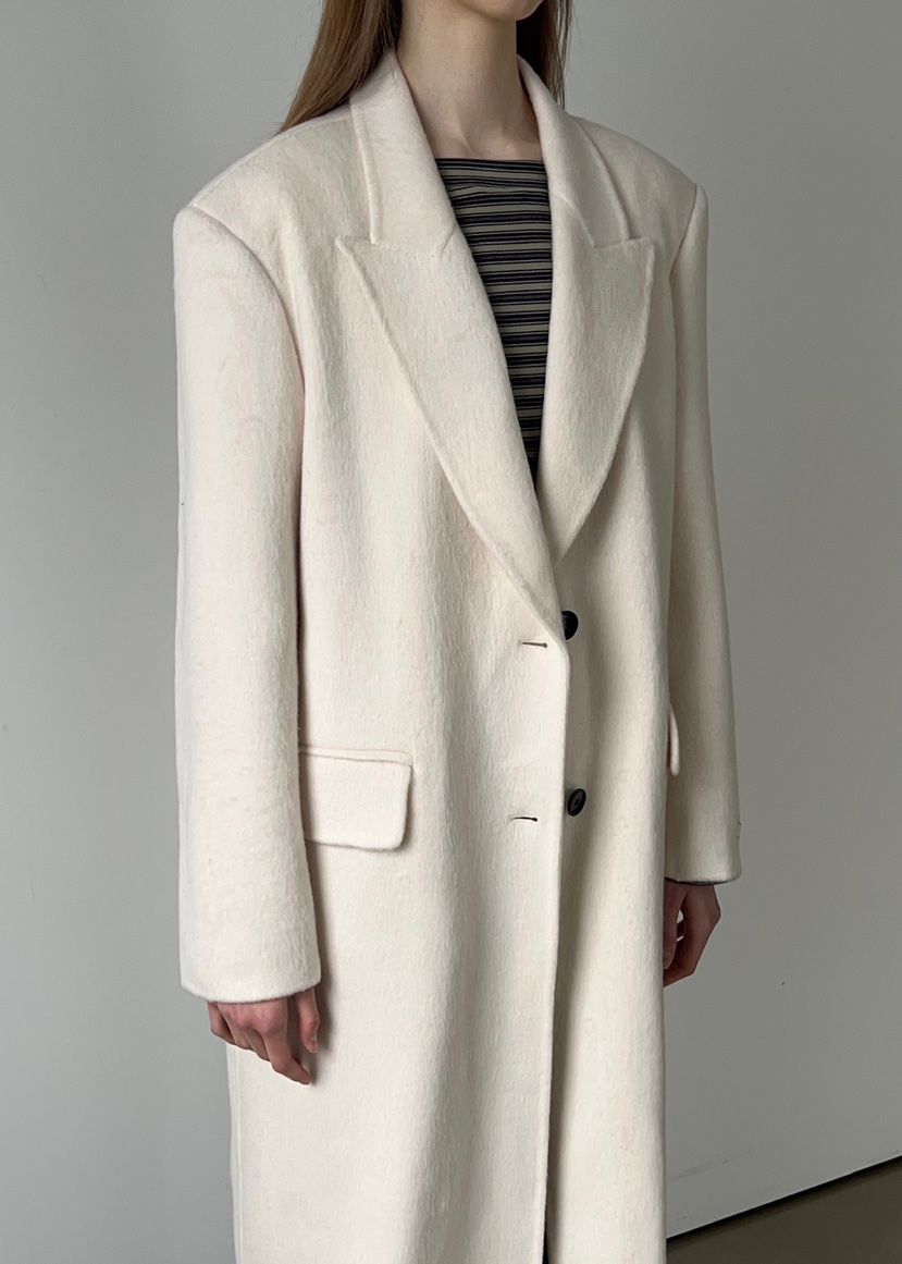 ANOTHER AVENUE韓國代購㊣女士新款休閑中長款大衣羊駝毛混紡ANOTHER AVENUE中長款大衣