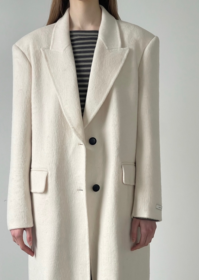 ANOTHER AVENUE韓國代購㊣女士新款休閑中長款大衣羊駝毛混紡ANOTHER AVENUE中長款大衣