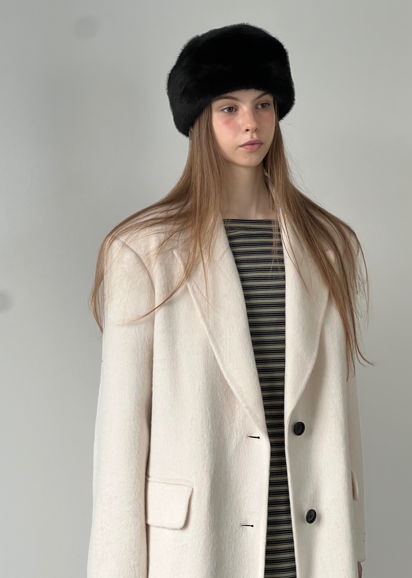 ANOTHER AVENUE韓國代購㊣女士新款休閑中長款大衣羊駝毛混紡ANOTHER AVENUE中長款大衣