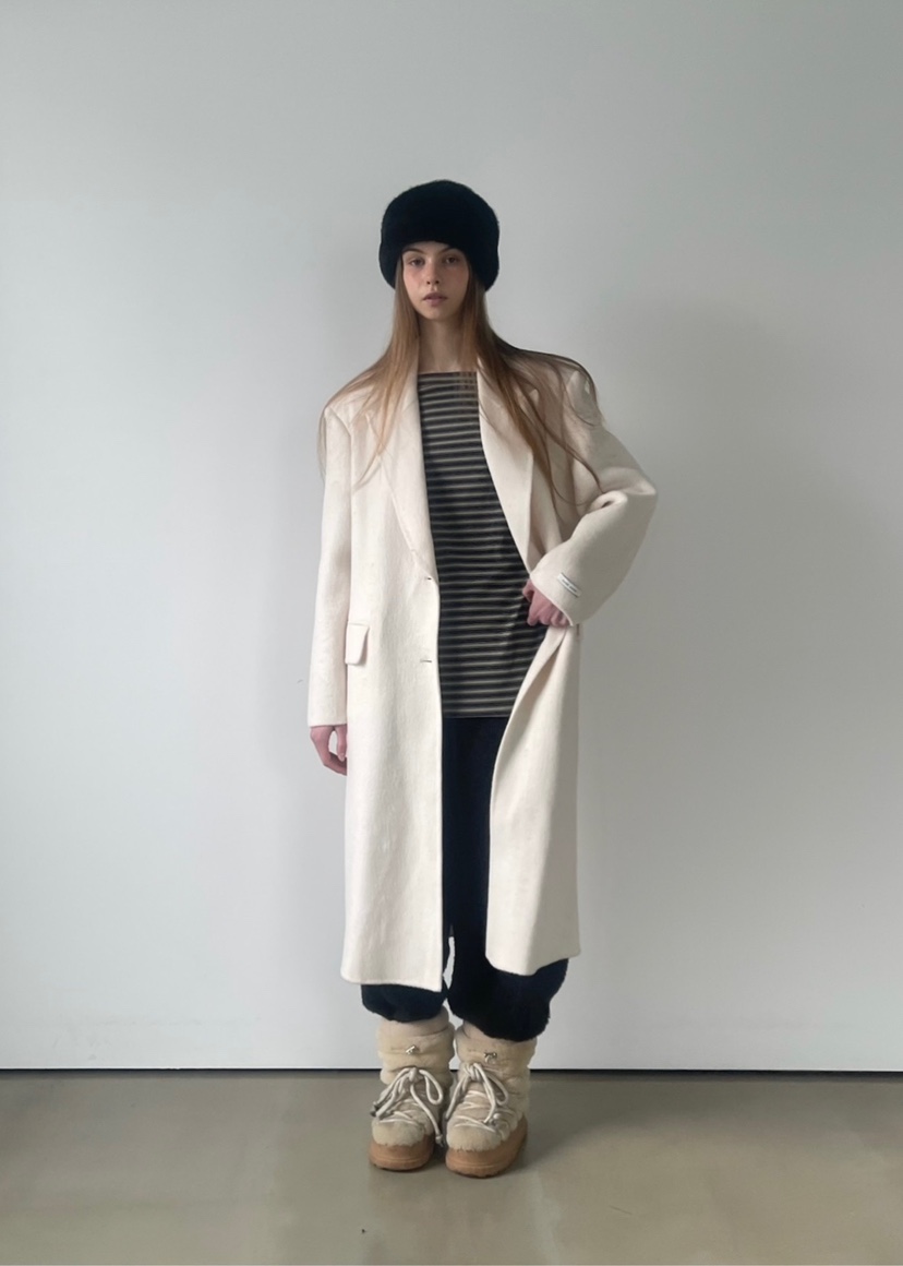 ANOTHER AVENUE韓國代購㊣女士新款休閑中長款大衣羊駝毛混紡ANOTHER AVENUE中長款大衣