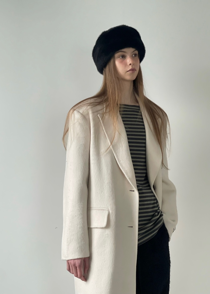 ANOTHER AVENUE韓國代購㊣女士新款休閑中長款大衣羊駝毛混紡ANOTHER AVENUE中長款大衣