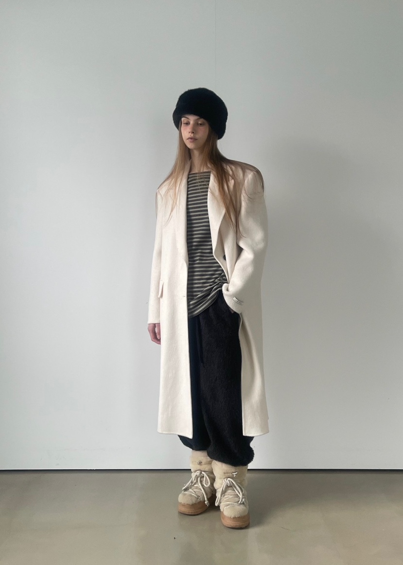 ANOTHER AVENUE韓國代購㊣女士新款休閑中長款大衣羊駝毛混紡ANOTHER AVENUE中長款大衣