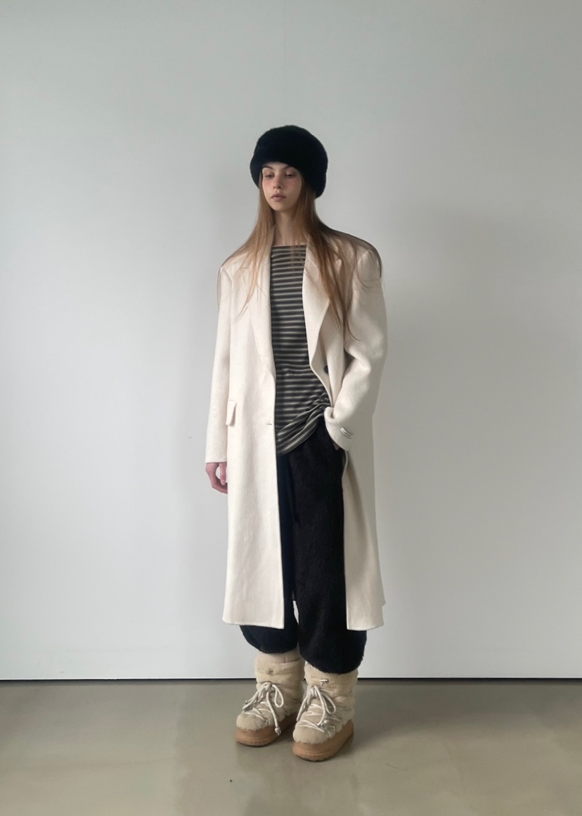 ANOTHER AVENUE韓國代購㊣女士新款休閑中長款大衣羊駝毛混紡ANOTHER AVENUE中長款大衣