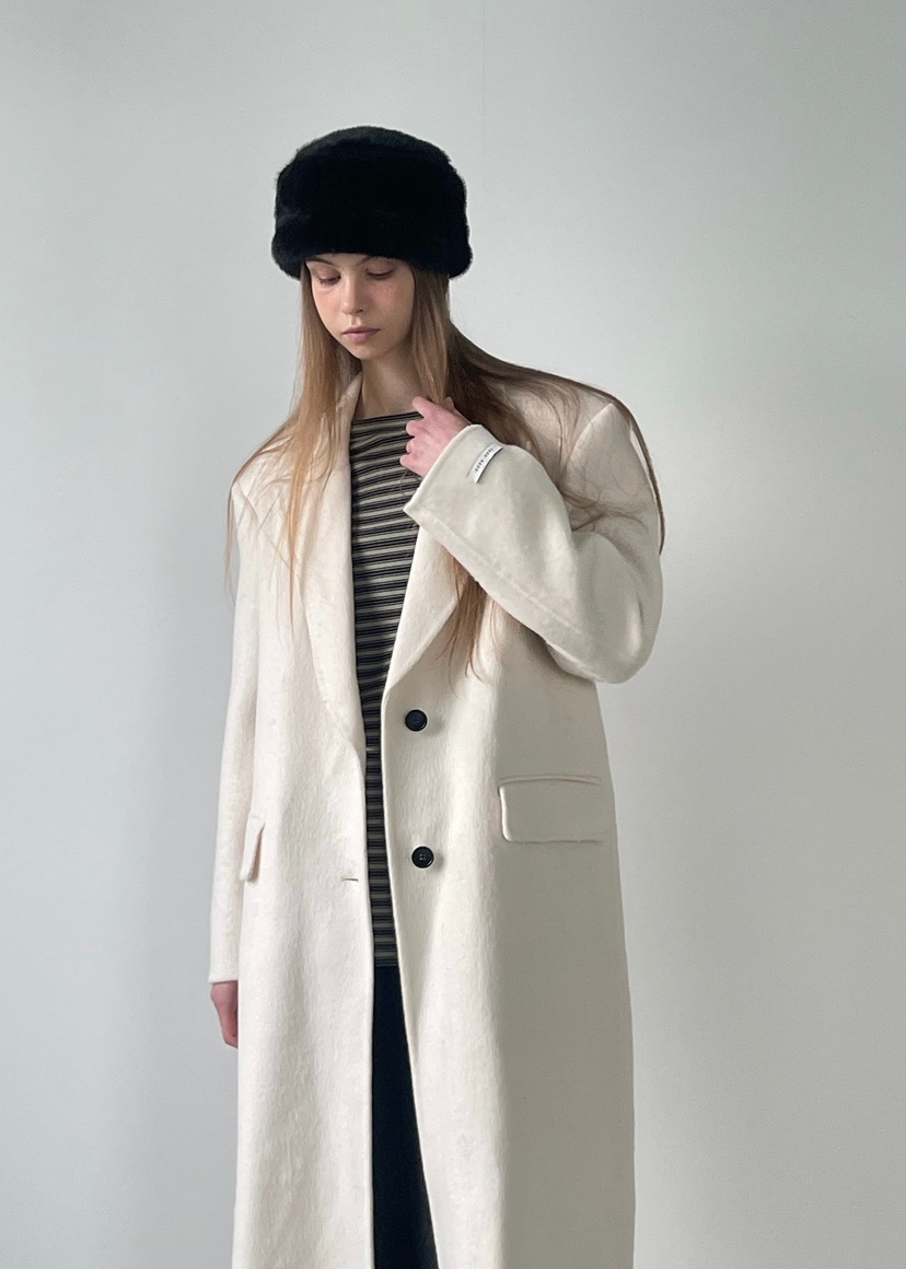 ANOTHER AVENUE韓國代購㊣女士新款休閑中長款大衣羊駝毛混紡ANOTHER AVENUE中長款大衣