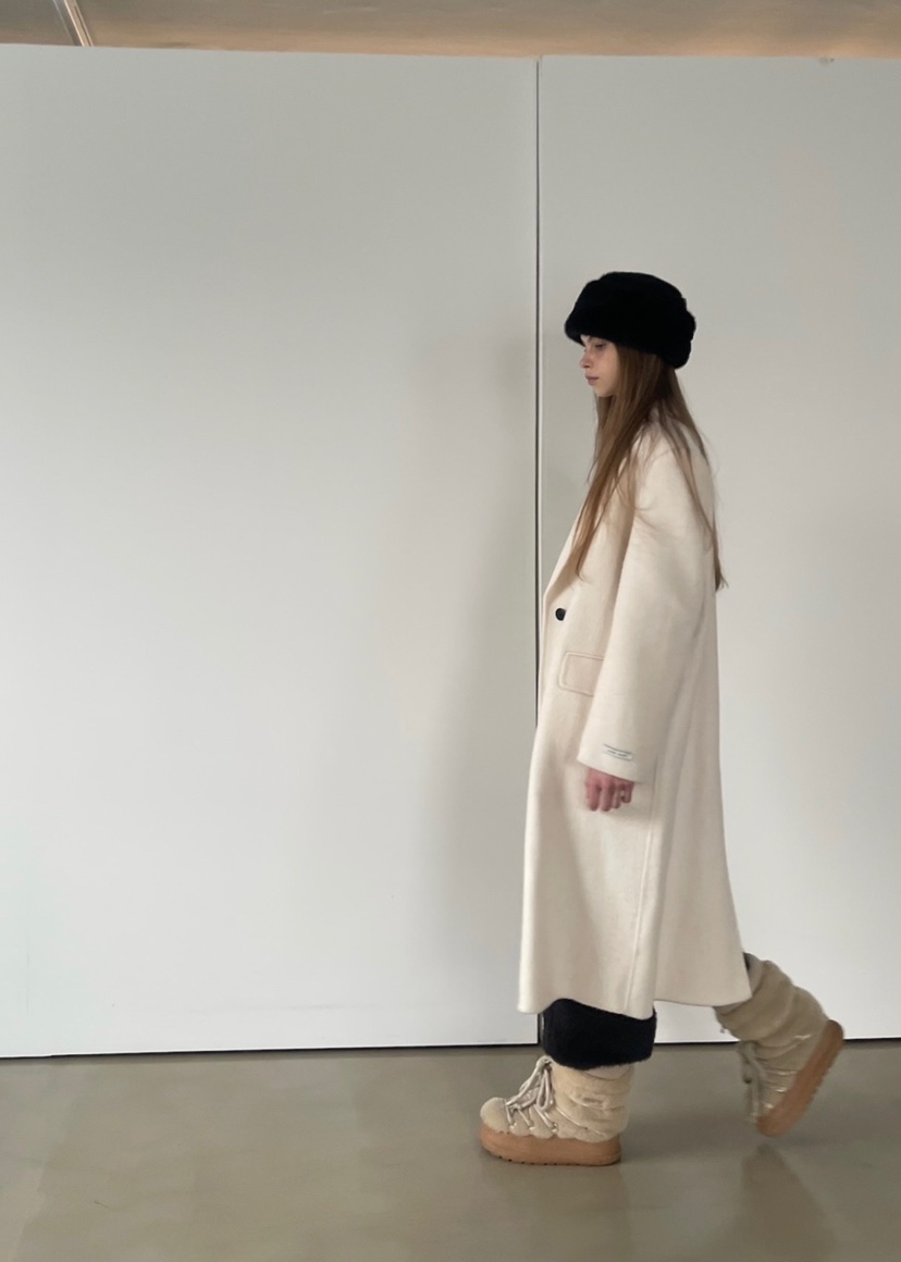 ANOTHER AVENUE韓國代購㊣女士新款休閑中長款大衣羊駝毛混紡ANOTHER AVENUE中長款大衣